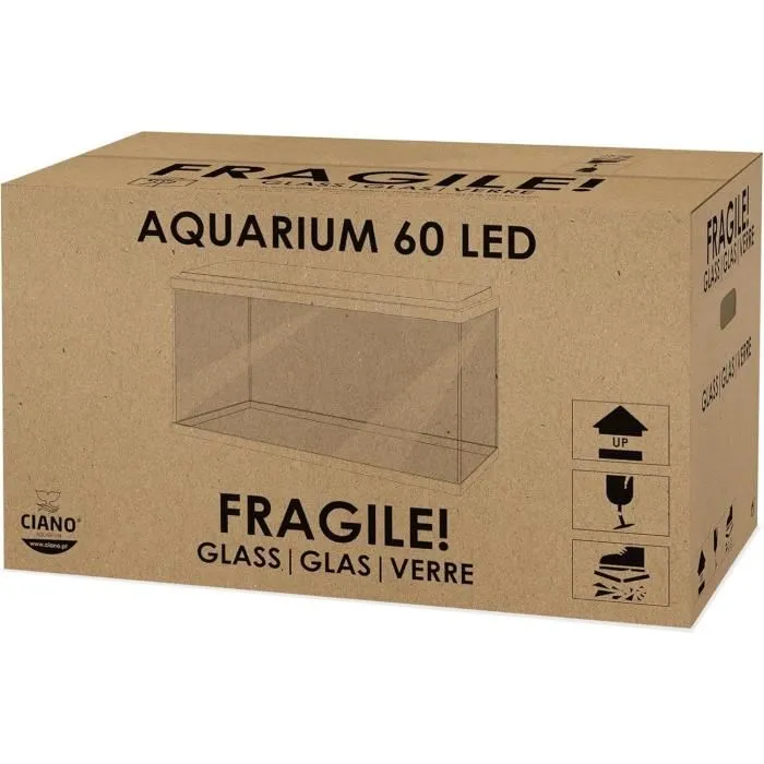 Ciano Aquario CF80 60 L avec Filtre, LED et Chauffage, Mousse 30 PPI, Noir 2