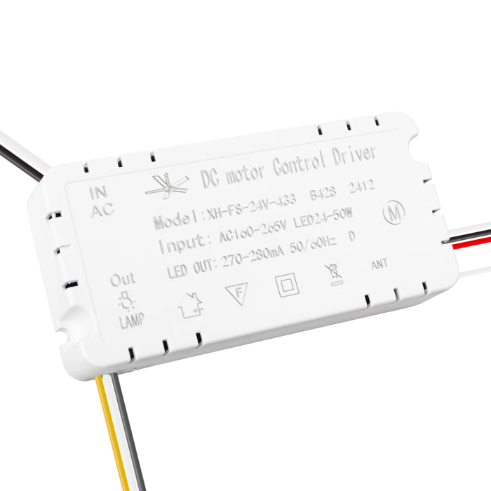 Ventilateur DC Blanc 59W 107cm 4 Pales Déployables avec Lumière LED 3 Températures (3000-4000-6000K) 6980lm, Fonction Été-Hiver, Intensité Réglable, Télécommande Incluse 5