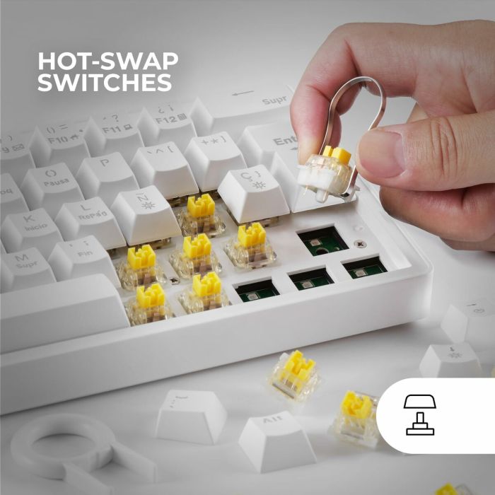 Clavier pour jeu Mars Gaming MKMINIPROWYES Qwerty US Blanc 4