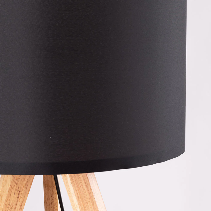 Lampe sur Pied Trépied Bois Écran Tissu Cylindrique E27 Style Scandinave Nordique Rustique OPV-780SGN2425 12 Lampe sur Pied Trépied Bois Écran Tissu Cylindrique E27 Style Scandinave Nordique Rustique OPV-780SGN2425 12