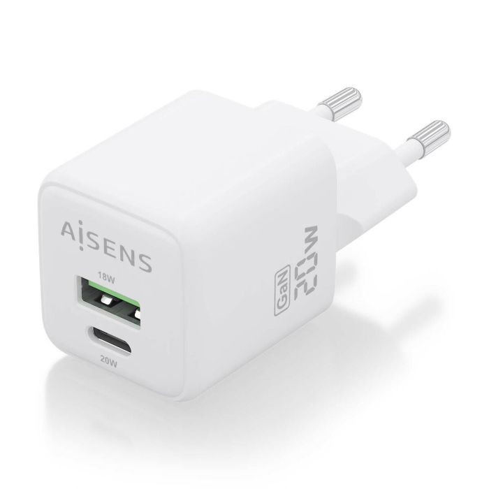 Chargeur mural Aisens ASCH-20W2P010-W Blanc 20 W (1 Unité) 0 Chargeur mural Aisens ASCH-20W2P010-W Blanc 20 W (1 Unité) 0