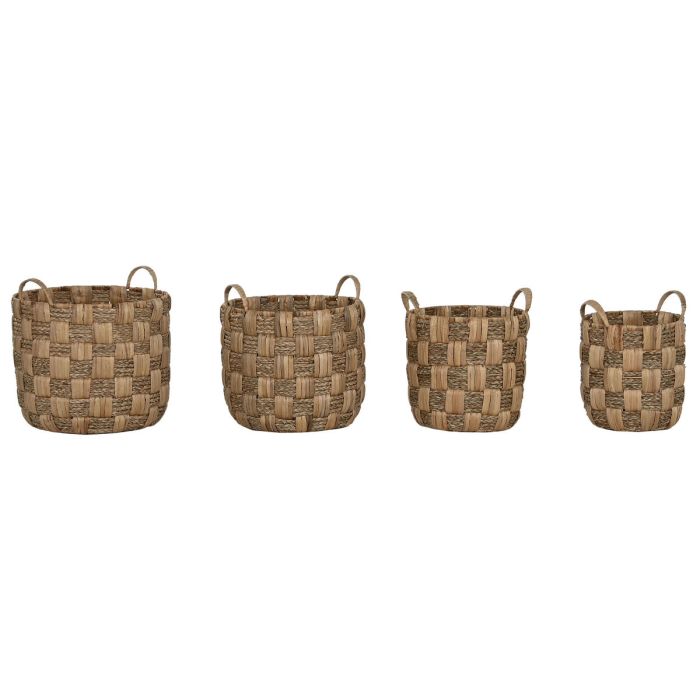 Set de basket Home ESPRIT Naturel Métal Jacinthe d'eau (4 Pièces) 1