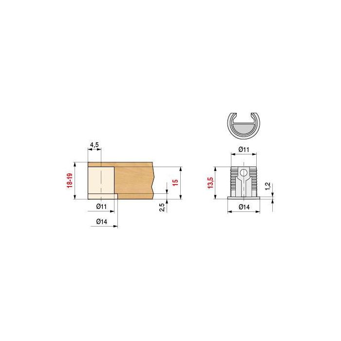 Maori Soporte Unión Para Estantes Espesor 18-19 Italiana Ferramenta 1