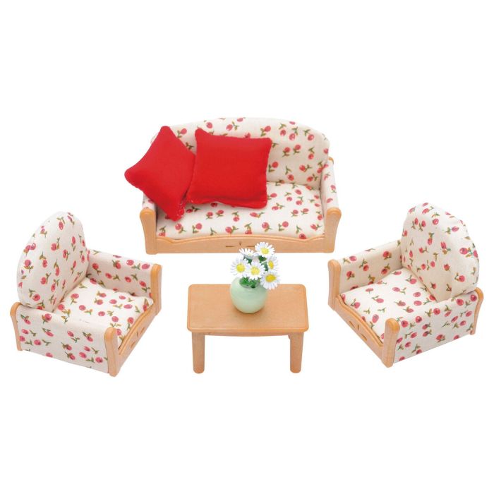 Accessoires pour poupées Sylvanian Families Sofa + 2 Armchairs + Table 2 Accessoires pour poupées Sylvanian Families Sofa + 2 Armchairs + Table 2
