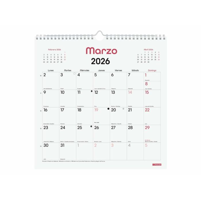 calendrier mural Finocam Multicouleur Papier 30 x 30 cm 1