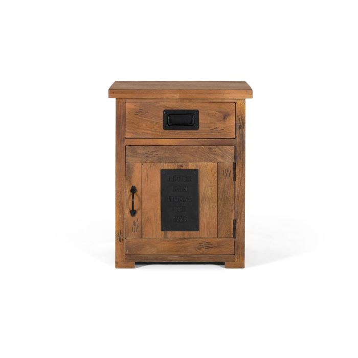 GINER Y COLOMER Table de nuit en bois de manguier naturel avec 1 tiroir et 1 porte - 64x51x40 cm 0 GINER Y COLOMER Table de nuit en bois de manguier naturel avec 1 tiroir et 1 porte - 64x51x40 cm 0