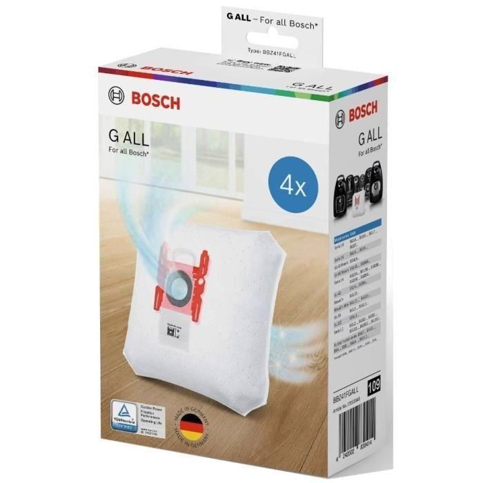Sacs d'aspirateur - BOSCH - BBZ41FGALL - PowerProtect Type G ALL avec charbon actif - Lot de 4 sacs + 1 filtre