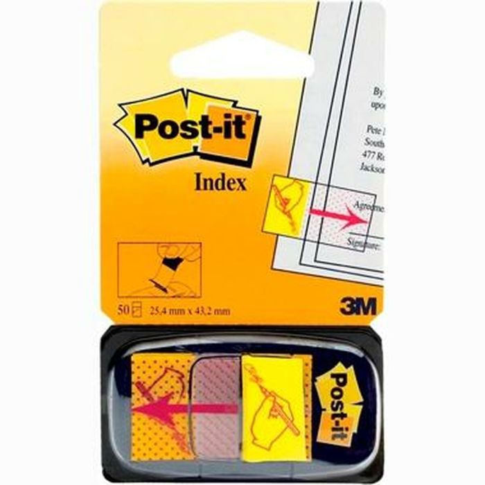 Notes Adhésives Post-it INDEX 680 Jaune 25 x 50 mm