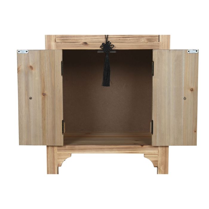 Table de Nuit Home ESPRIT Noir Naturel Bois d'épicéa Bois MDF 45 x 34 x 66 cm 8 Table de Nuit Home ESPRIT Noir Naturel Bois d'épicéa Bois MDF 45 x 34 x 66 cm 8