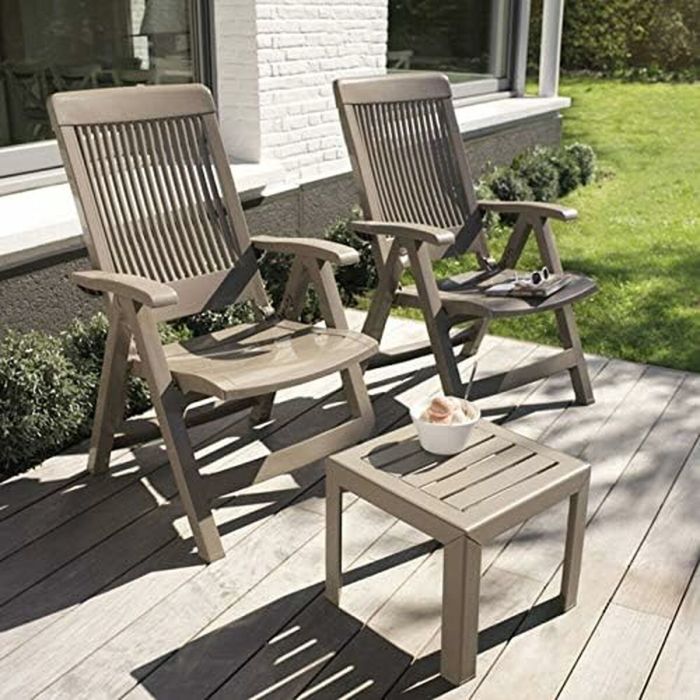 Table d'appoint Grosfillex Taupe Résine Plastique 40 x 40 x 35 cm 1