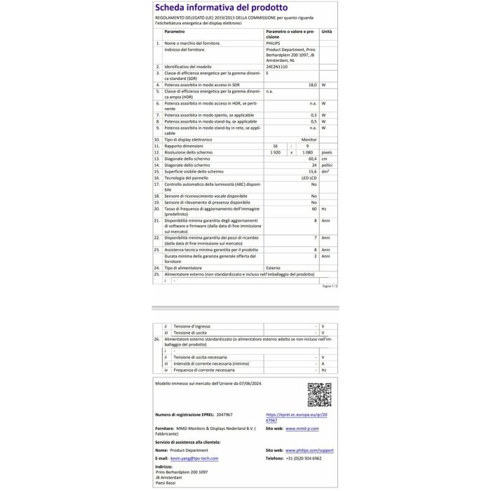 Monitor Gaming Philips 27E1N1200A/00 27" Full HD 17 Monitor Gaming Philips 27E1N1200A/00 27" Full HD 17