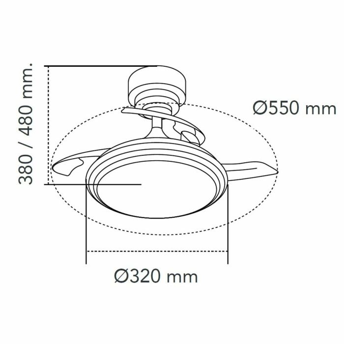 Ventilateur de Plafond avec Lumière CristalRecord Argenté 35 W (3000 K) (4000 K) 2