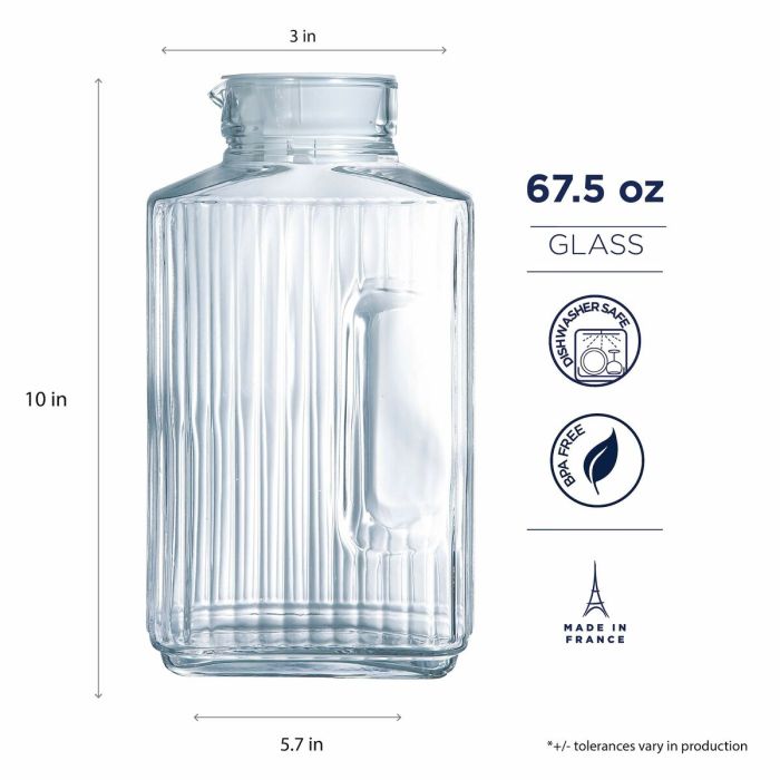 Bouteille en Verre Luminarc Quadro Transparent verre 2 L 2 Bouteille en Verre Luminarc Quadro Transparent verre 2 L 2