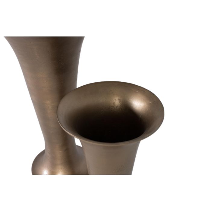 Giner y Colomer Fabrica2 Lot de 2 vases décoratifs en aluminium avec finition bronze vieilli - Grand 80x20cm, Petit 62x25cm 1