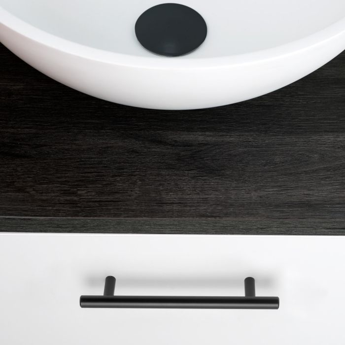 Emuca Lot de 10 poignées pour meubles Orlando, L188mm, entraxe 128mm, Acier, Peint en noir 2