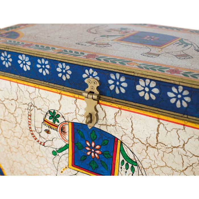 GINER Y COLOMER Coffre en Bois de Mango Multicolore Peint à la Main - Grande Capacité de Rangement - Dimensions: 60 x 33 x 36 cm 3