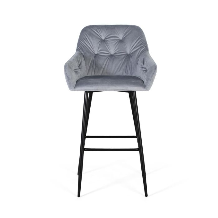 GINER Y COLOMER Lot de 2 tabourets de bar en velours bleu et métal noir, avec assise rembourrée, 69 cm de hauteur, nécessite un montage 1 GINER Y COLOMER Lot de 2 tabourets de bar en velours bleu et métal noir, avec assise rembourrée, 69 cm de hauteur, nécessite un montage 1