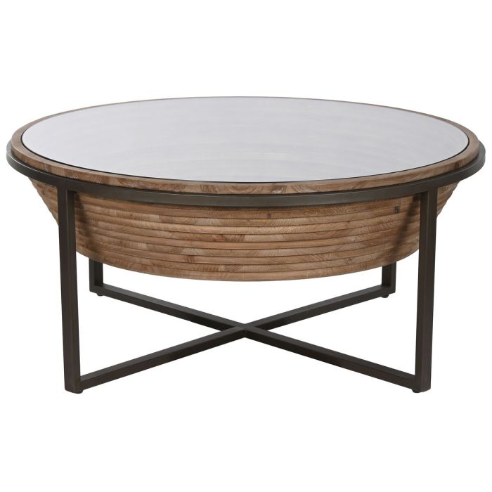 Table Basse Home ESPRIT Verre Bois d'épicéa 102 x 102 x 46 cm 1 Table Basse Home ESPRIT Verre Bois d'épicéa 102 x 102 x 46 cm 1