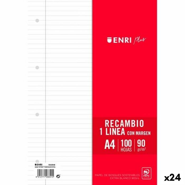 Lames de rechange ENRI Blanc A4 100 Volets (24 Unités)