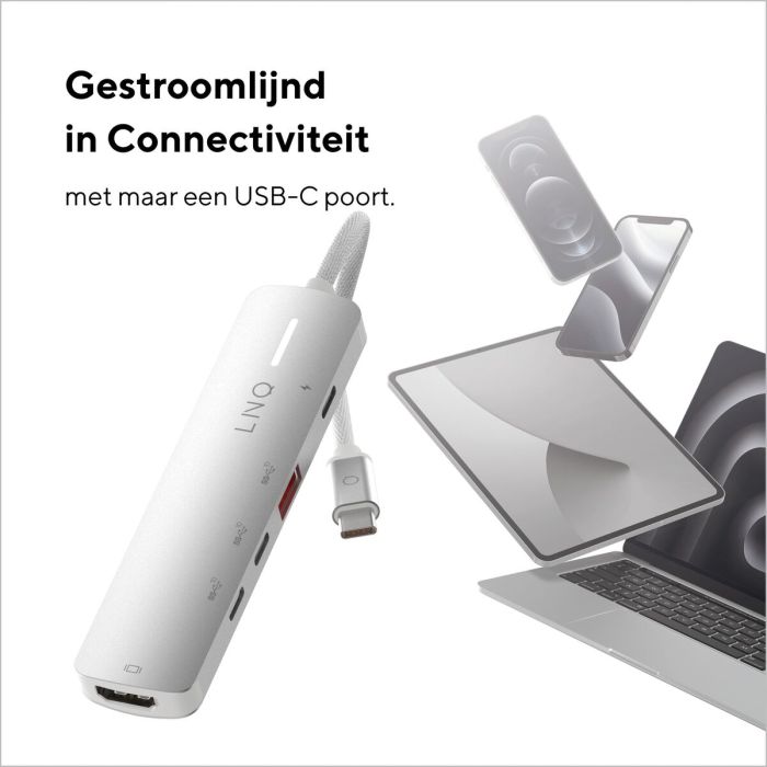 Hub USB Linq Byelements LQ49051 Blanc Gris 8 Hub USB Linq Byelements LQ49051 Blanc Gris 8