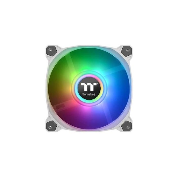 Thermaltake Pure Duo 14 - Pack de 2 ventilateurs 140 mm ARGB PWM, contrôle de vitesse 500-1500 tr/min, 9 LEDs, blanc, pour refroidissement PC