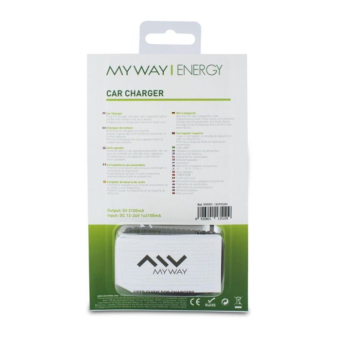 Chargeur de voiture Myway Noir 10,5 W 1