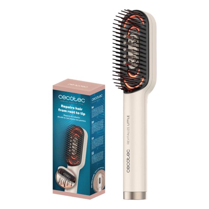 Brosse réparatrice Cecotec HairCare Revitalize Little LED, massage, sérum, rechargeable, champagne 2