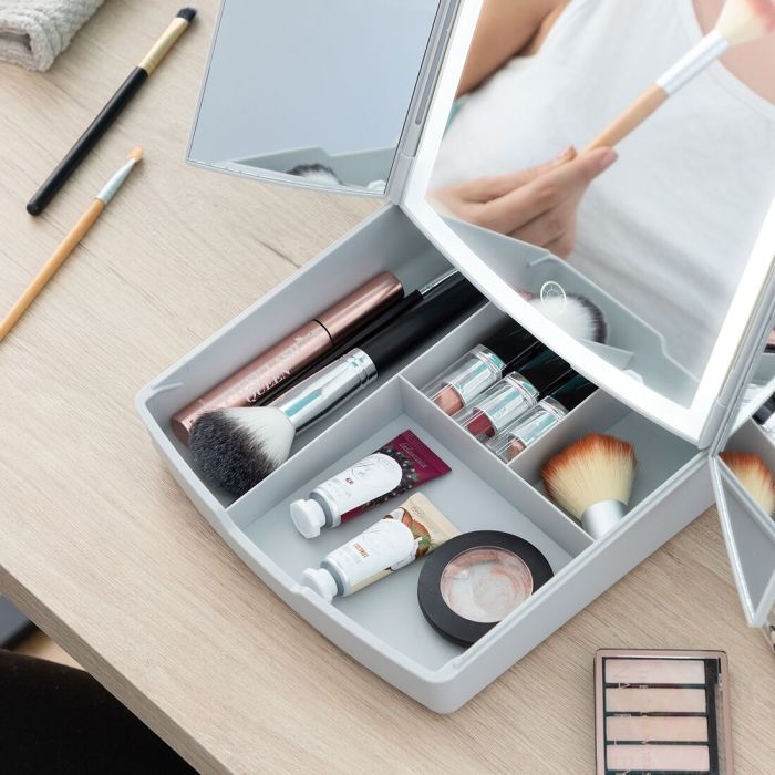 Miroir LED Pliable avec Organisateur de Maquillage 3-en-1 Panomir InnovaGoods 14