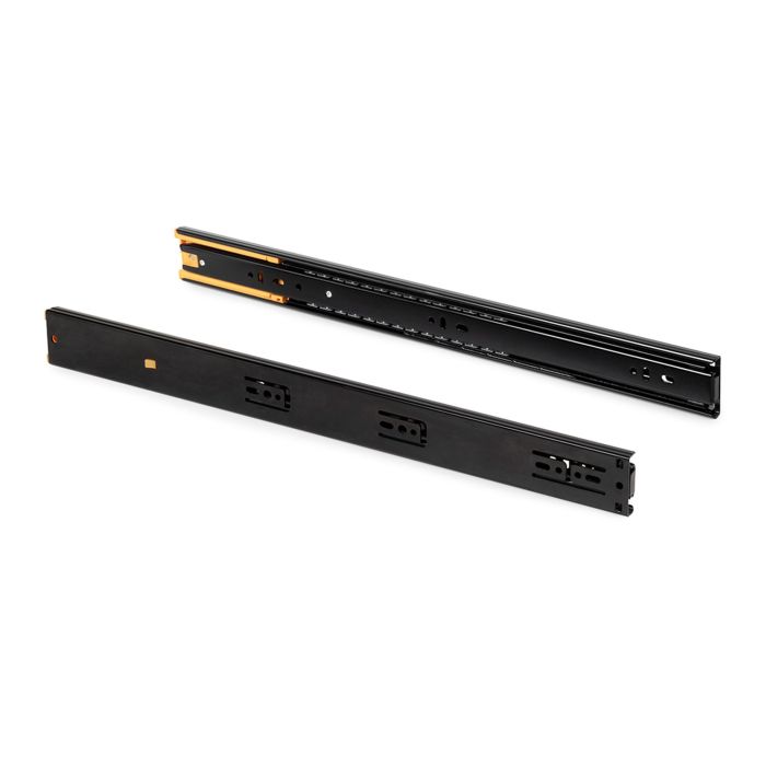 Emuca Lot de 5 jeux de Coulisses pour tiroirs, roulement à billes, hauteur 45mm, profondeur 450mm, sortie totale, fermeture amortie, Noir 6