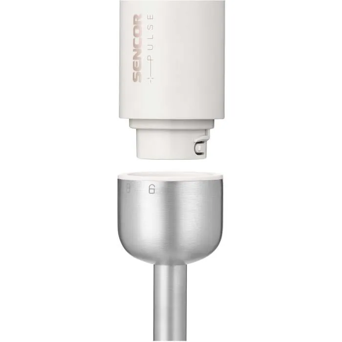 SENCOR Mixeur Plongeant Sans Fil SHB 9130WH - 11.1 V - Batterie Li-Ion - Avec Hachoir 500 ml, Tasse 700 ml, Mousseur à Lait et Batteur - Blanc