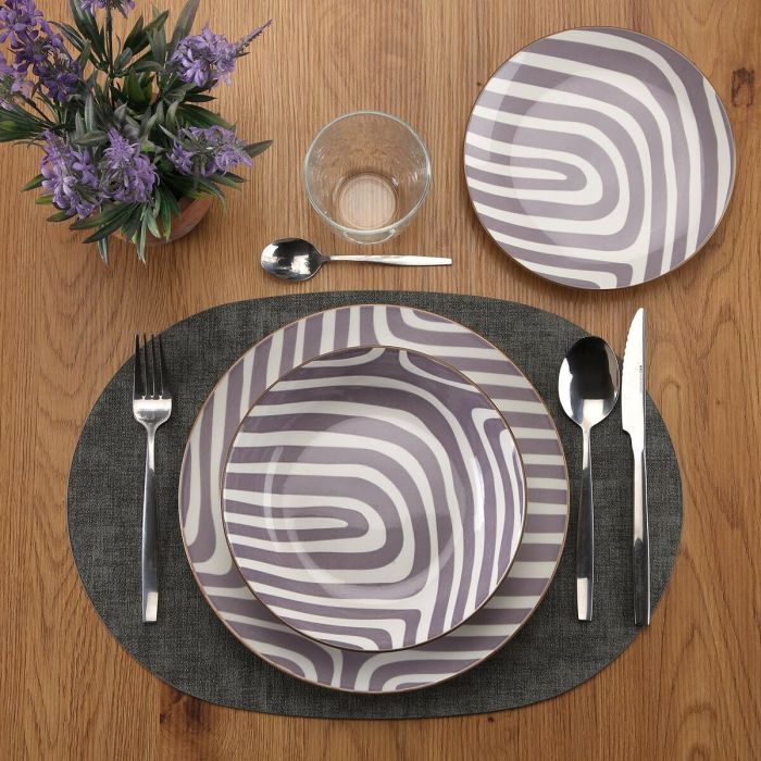 Assiettes Versa Denali Gris Porcelaine 3 Assiettes Versa Denali Gris Porcelaine 3