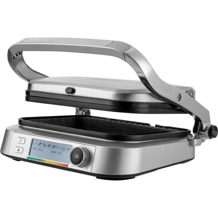 Sencor SBG 6231SS - Grill électrique avec écran LCD, plaques amovibles antiadhésives (30x25 cm), puissance 2100 W, surface CoolTouch