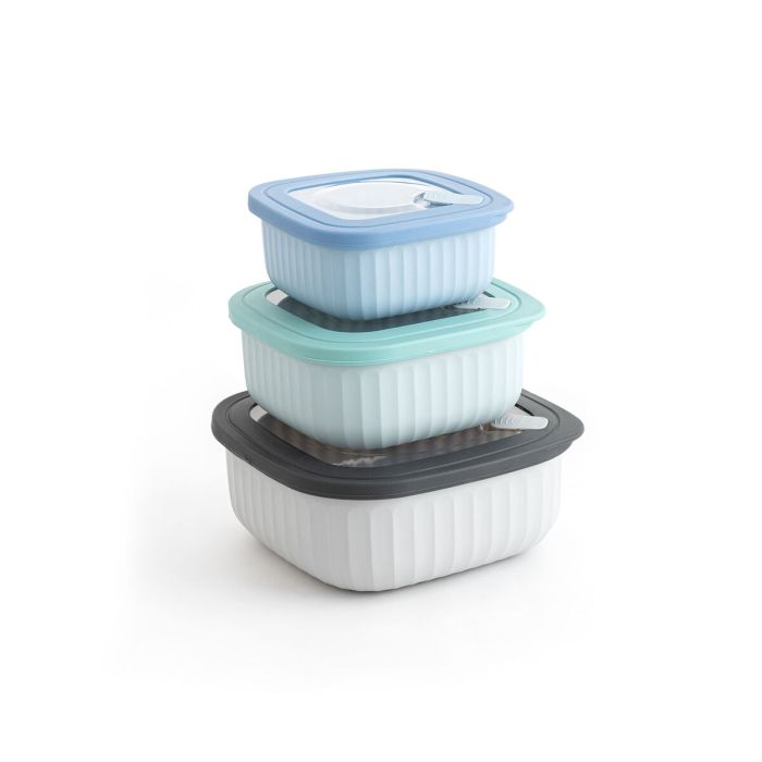 Ensemble de Boîtes à Lunch Bidasoa Mia Multicouleur Plastique Sans BPA 450 ml 850 ml 1,4 L 3 Unités 2