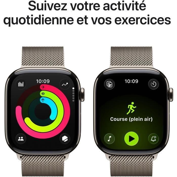 Apple Watch Series 11 GPS + Cellular - 46mm - Boîtier Natural Titanium  - Bracelet Natural Milanese Loop - M/L 3