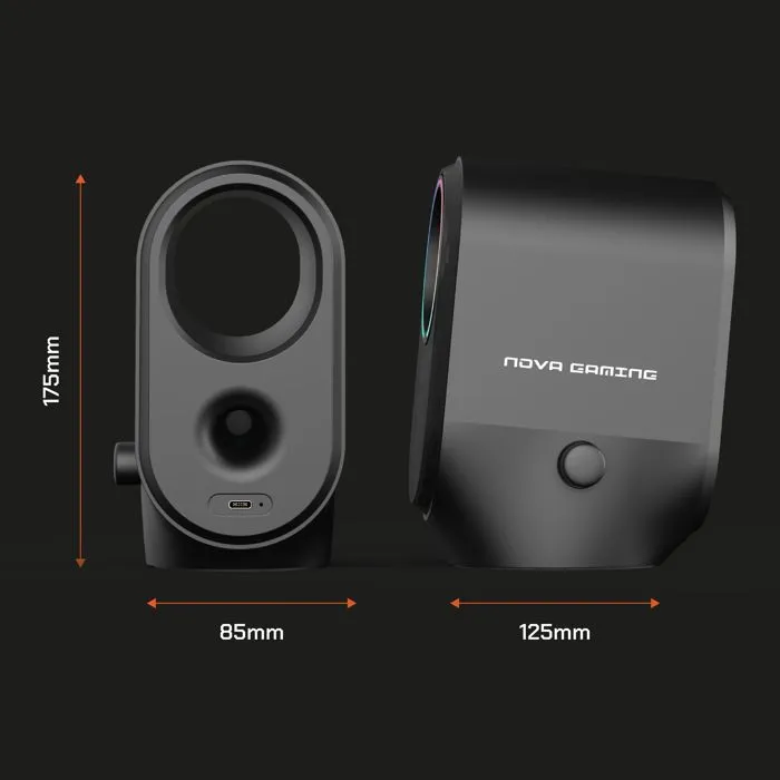 Nova Gaming Enceinte Bluetooth Portable Cygnus GS115 - Design Gaming avec LED RGB - Noir - pour Ordinateur, Console et Smartphone Nova Gaming Enceinte Bluetooth Portable Cygnus GS115 - Design Gaming avec LED RGB - Noir - pour Ordinateur, Console et Smartphone