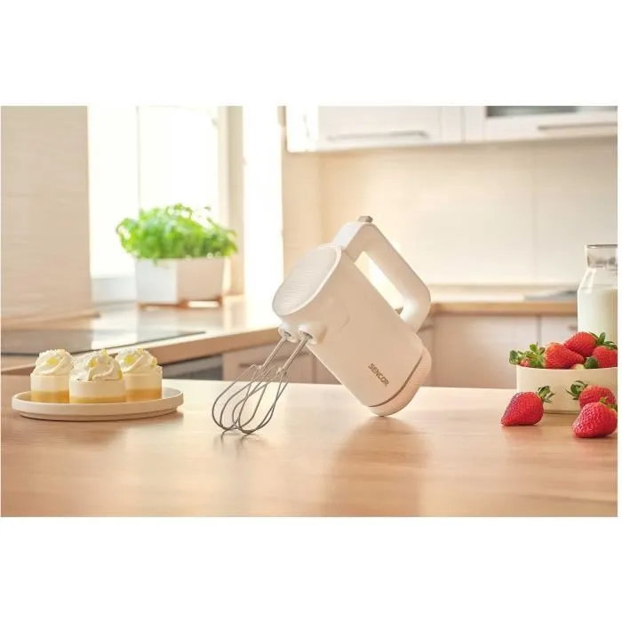 Sencor SHM 9130WH Batteur à main sans fil, 8 vitesses, autonomie longue durée, recharge USB-C, blanc