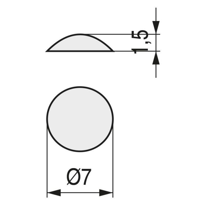 Lagrima Adhesiva Goma Eva 7X1,5 Transparente (2.000U) Herrajes Alk 1