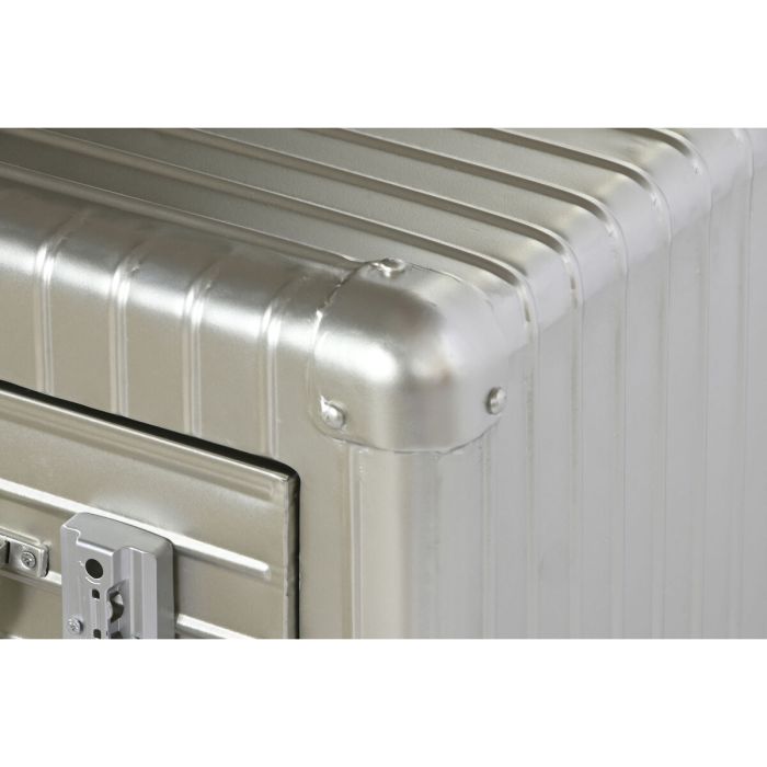 Table de Nuit Home ESPRIT Argenté Métal Bois MDF 46 x 39 x 63 cm 3