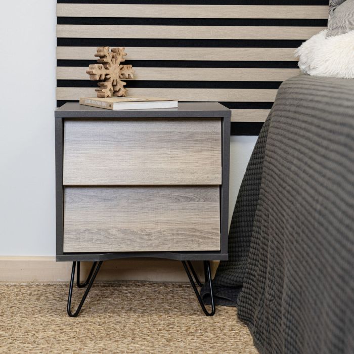 Table de Nuit Vinthera Moa Marron Gris 40 x 49,5 x 30 cm 5 Table de Nuit Vinthera Moa Marron Gris 40 x 49,5 x 30 cm 5