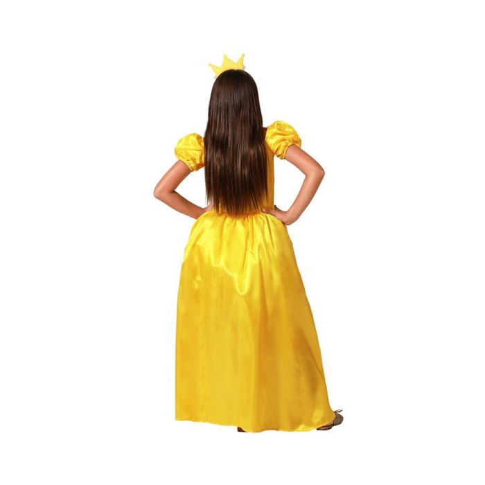 Déguisement Princesse de Conte en Robe Longue Jaune pour Fille - Taille Enfant 5-6 Ans - 100% Polyester