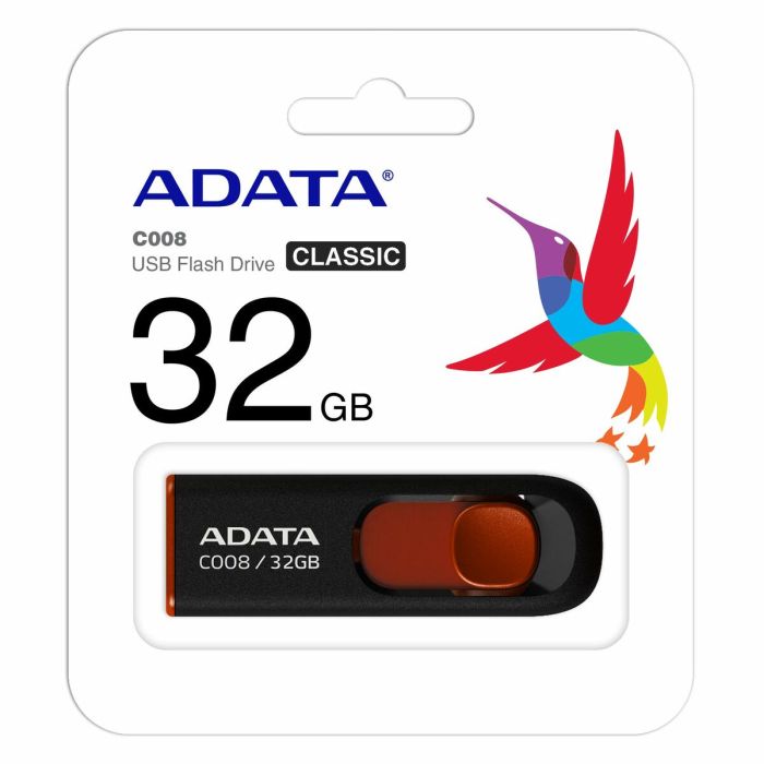 Clé USB Adata AC008-32G-RKD 32 GB Noir/Rouge 1