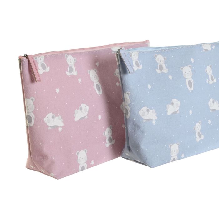 Nécessaire de Voyage DKD Home Decor Bleu Rose polialgodon osos 33 x 8 x 21 cm (2 Unités) 2 Nécessaire de Voyage DKD Home Decor Bleu Rose polialgodon osos 33 x 8 x 21 cm (2 Unités) 2
