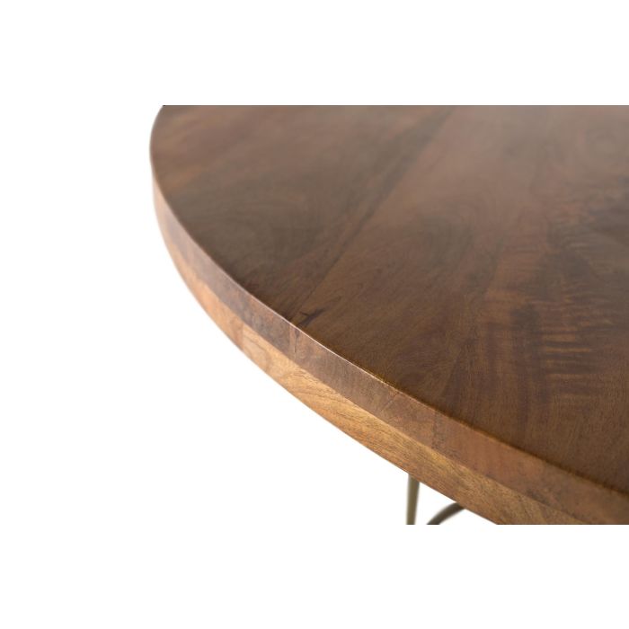 GINER Y COLOMER Table de salle à manger ronde en bois de manguier massif et fer, couleur noisette et doré, diamètre 150 cm 3 GINER Y COLOMER Table de salle à manger ronde en bois de manguier massif et fer, couleur noisette et doré, diamètre 150 cm 3