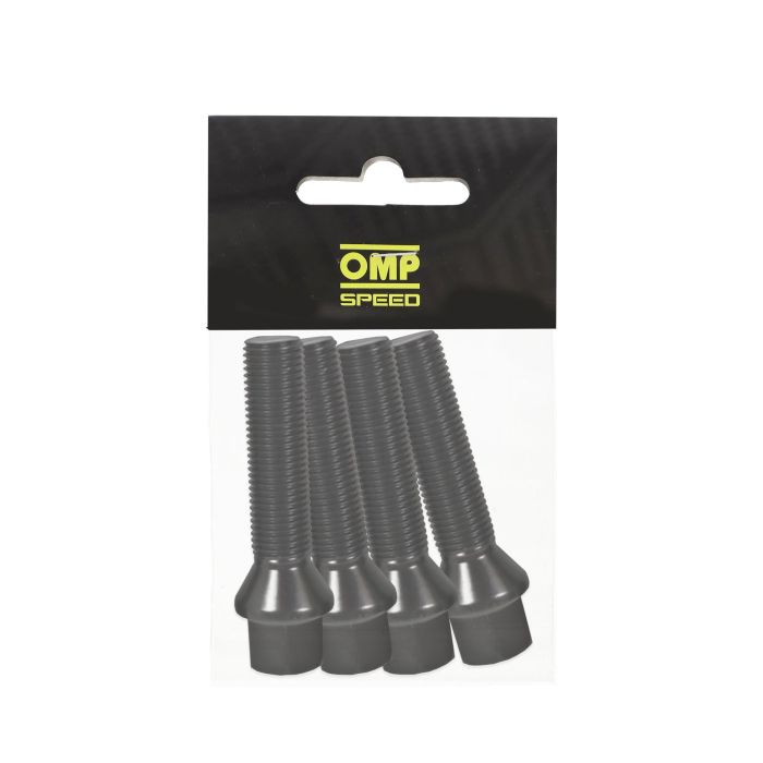 OMP Speed Jeu De 4 Vis M12x1.5 Conique Long 50 mm Cle 17 Couleur Noire Din 10.9 OMPS09511201 0 OMP Speed Jeu De 4 Vis M12x1.5 Conique Long 50 mm Cle 17 Couleur Noire Din 10.9 OMPS09511201 0