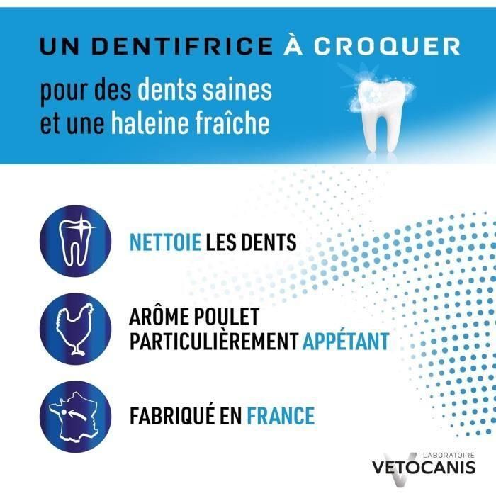 Dentifrice a croquer anti-tartre - VETOCANIS - Pour chien - 30 comprimés 2 Dentifrice a croquer anti-tartre - VETOCANIS - Pour chien - 30 comprimés 2