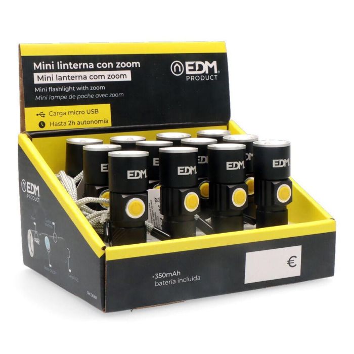 Lampe Torche LED EDM 36388 3 W 120 Lm Rechargeable Zoom Mini 1 Lampe Torche LED EDM 36388 3 W 120 Lm Rechargeable Zoom Mini 1