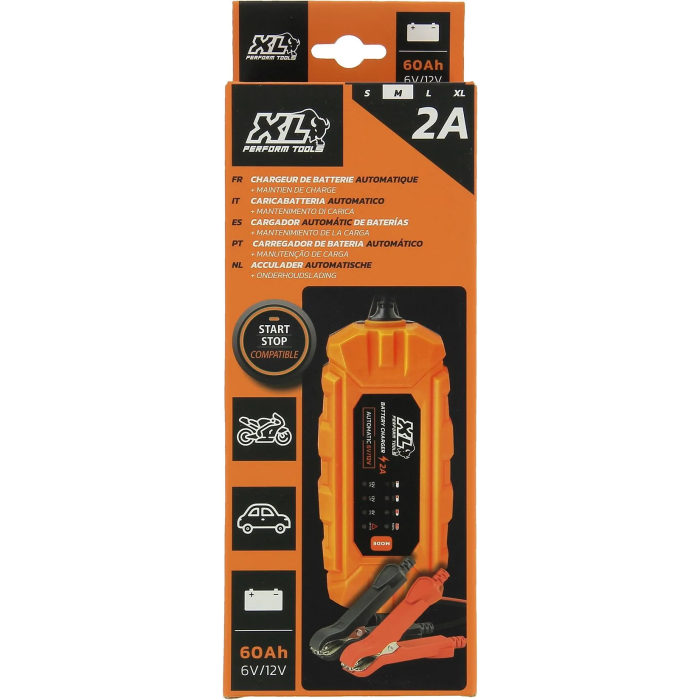 Xl Perform Tools XLPT Chargeur de Batterie 12V/6V 2A 35W IP65 avec Câble 3m - Charge Intelligente, Protection Inversion Polarité et Court-Circuit pour AGM, GEL, Lithium Xl Perform Tools XLPT Chargeur de Batterie 12V/6V 2A 35W IP65 avec Câble 3m - Charge Intelligente, Protection Inversion Polarité et Court-Circuit pour AGM, GEL, Lithium
