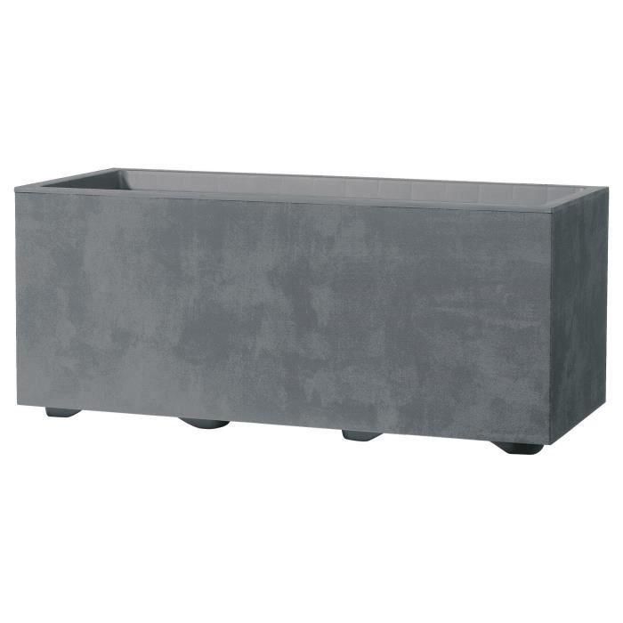 DEROMA Jardiniere Muret Millennium R - 59x25 x h25 cm - Ashgrey - A réserve d'eau 0 DEROMA Jardiniere Muret Millennium R - 59x25 x h25 cm - Ashgrey - A réserve d'eau 0