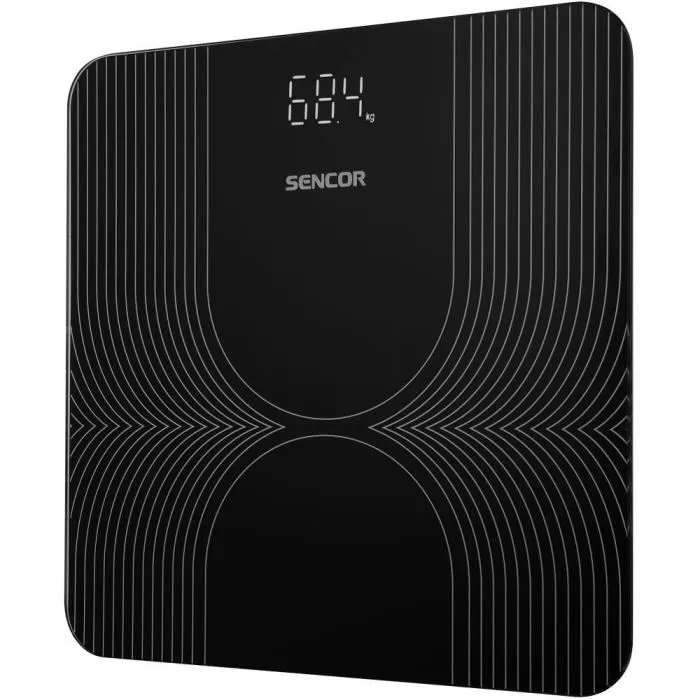 Sencor Pese-personne connecté SBS 2476BK, Balance intelligente jusqu'à 180 kg, Écran LED, Plateforme en verre Sencor Pese-personne connecté SBS 2476BK, Balance intelligente jusqu'à 180 kg, Écran LED, Plateforme en verre