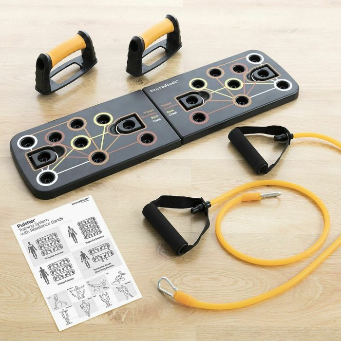 Pack Planche de Pompes Push-Up et Set de Bandes de Résistance avec Accessoires et Guide d´Entraînement InnovaGoods 16 Pack Planche de Pompes Push-Up et Set de Bandes de Résistance avec Accessoires et Guide d´Entraînement InnovaGoods 16